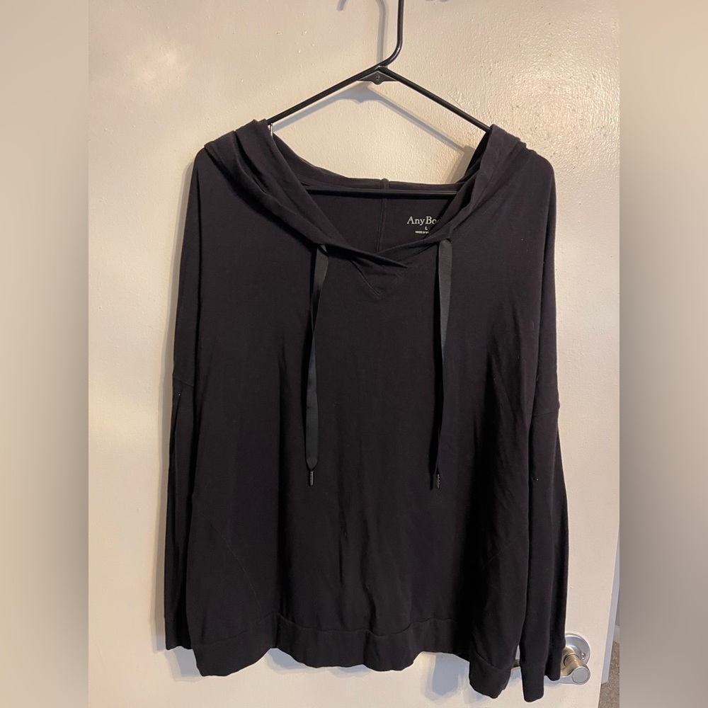 AnyBody Black Hoodie Shirt